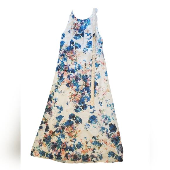 EUC Revolve Lovers + Friends White Multicolored Floral Halter Maxi Dress Sz M - Picture 6 of 12